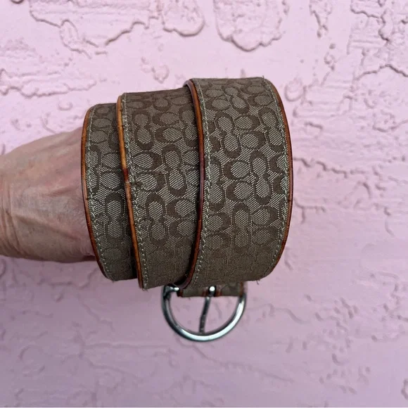 Vintage Coach Monogrammed Belt Leather Size XL